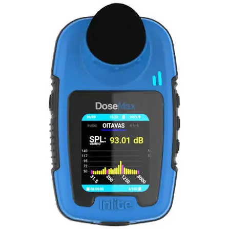 DoseMax v2 Dosímetro de Ruído Digital com Filtro de Bandas de Oitava, 1/3 e Protetor de Vento com Conexão Magnetica