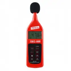 Decibelimetro mod. DEC-500, faixa de medição de 30 a 130dB, ponderação A, C, Fast e Slow, medição de LEQ
